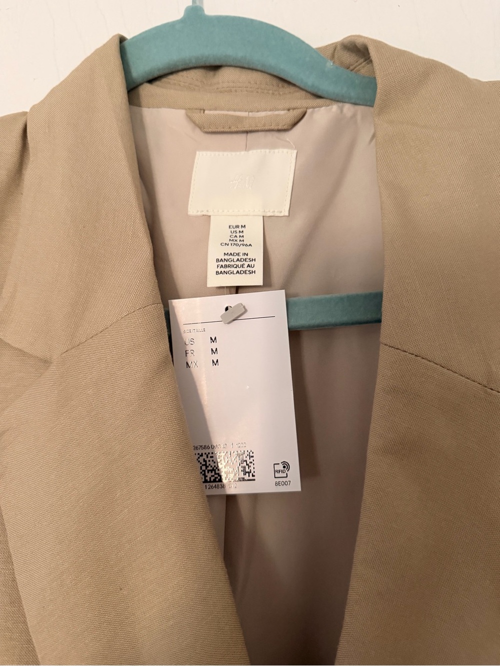 H&M Women's Double-Breasted Taupe Blazer - Picture 2 of 3